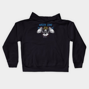 white lion the wild spirits Kids Hoodie